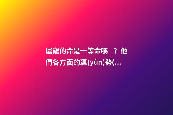 屬雞的命是一等命嗎？他們各方面的運(yùn)勢(shì)都極佳